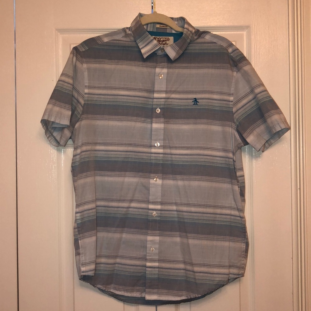 men’s original penguin striped button down